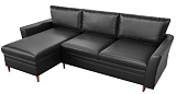 Диван угловой левый/правый экокожа, черный
